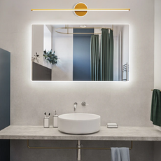 Maßzeichnung der Minimalistische Wandleuchte/Spiegelleuchte LED Metall -Gold-Bilden-für helle Beleuchtung im Badezimmer sorgen