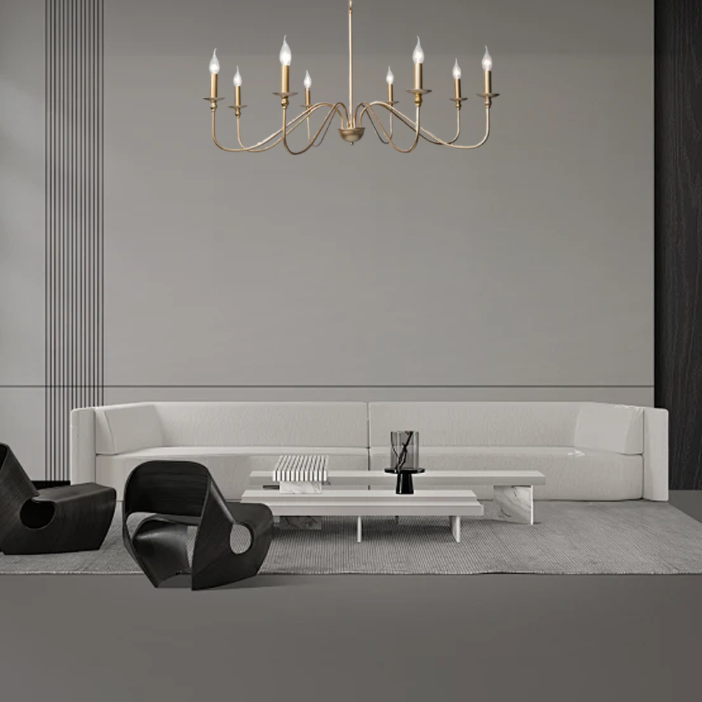 Retro Kronleuchter Metall Schwarz/Gold Schlafzimmer