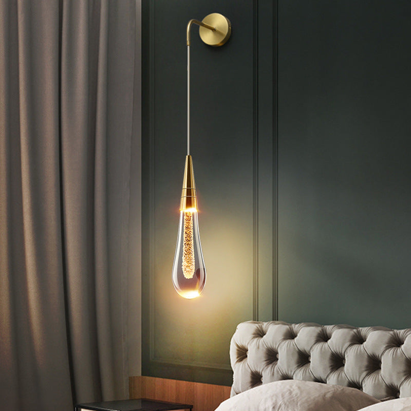 Modern Wandlampe Kristall Schwarz Schlafzimmer