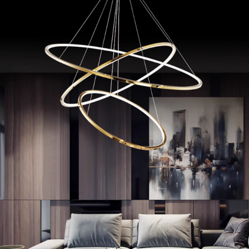 Klassisch Pendelleuchte Metall Gold Wohnzimmer