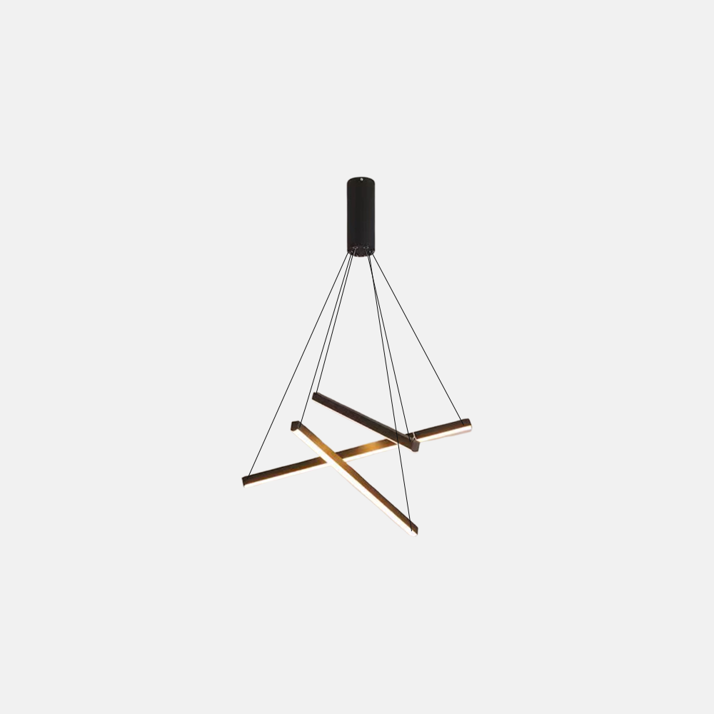 Modern Pendelleuchte LED Geometrie Schwarz Metall Wohnzimmer