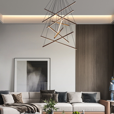 Modern Pendelleuchte LED Geometrie Schwarz Metall Wohnzimmer