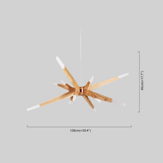 Art Deco Pendelleuchte LED Holz Unregelmäßig Wohnzimmer