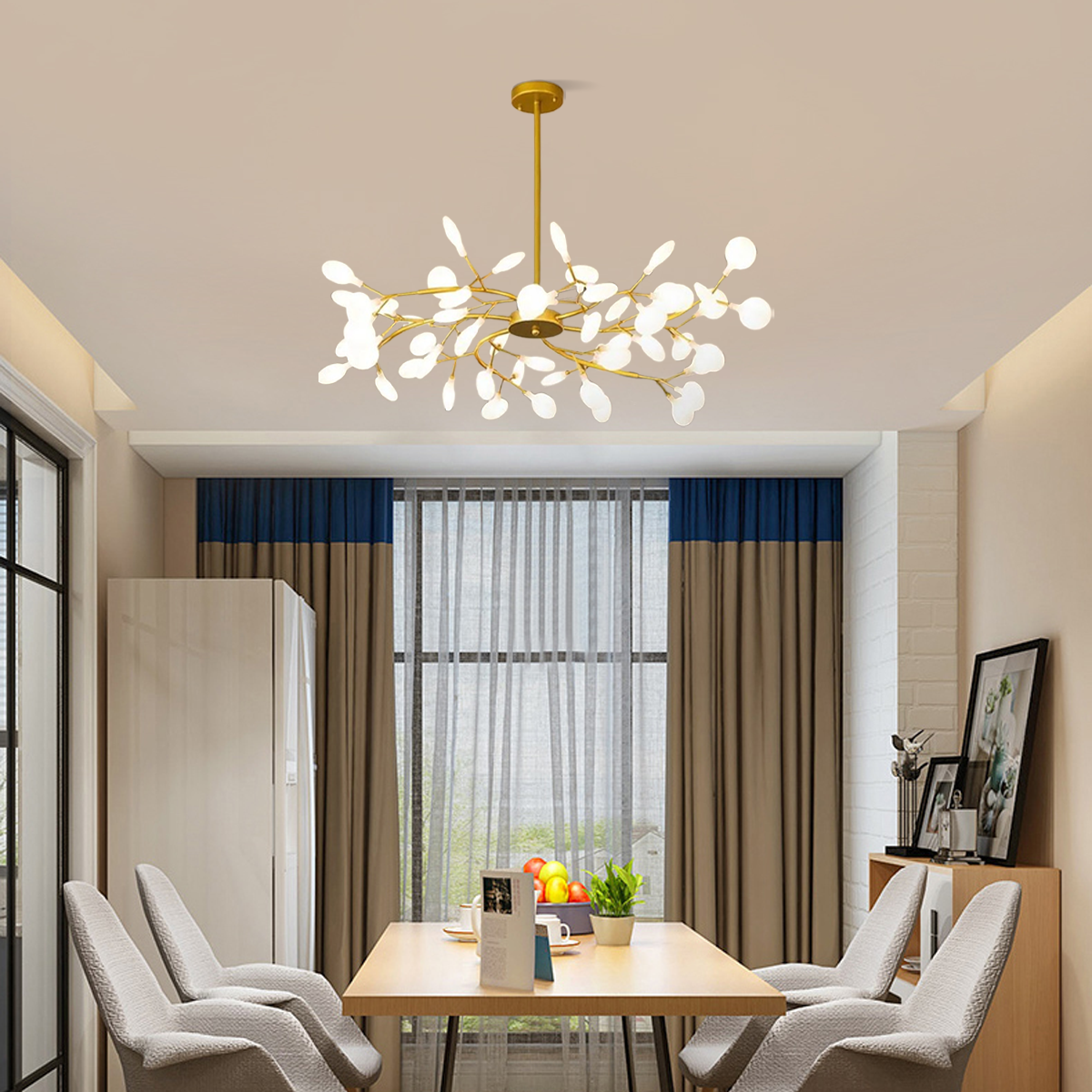 Modern Pendelleuchte LED Cluster Gold Acryl Ess/Wohnzimmer