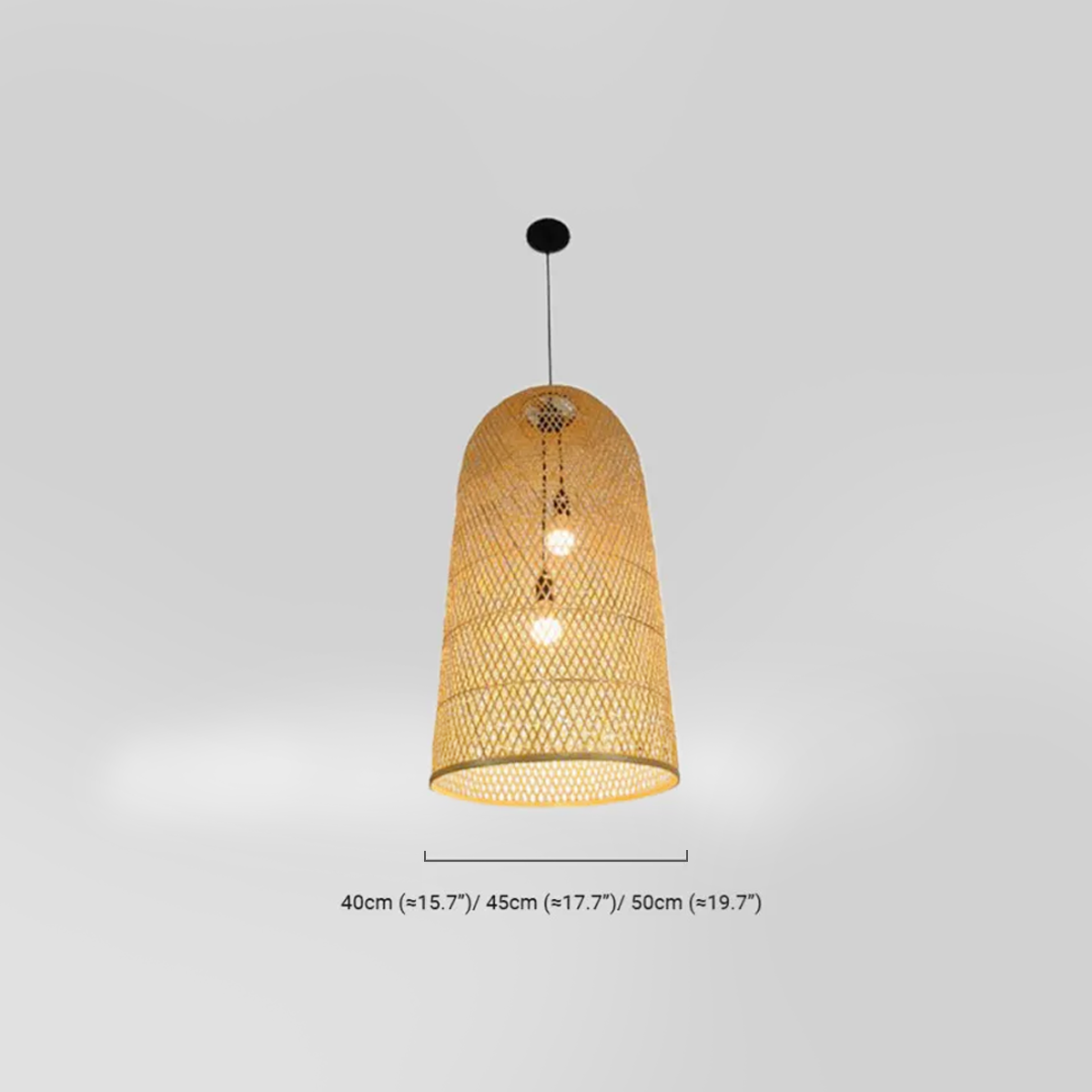 Landhausstil Pendelleuchte LED Bambus Kappenförmig Holz Wohnzimmer