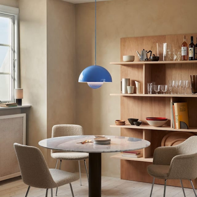 Morandi Pendelleuchte LED Metall -Esszimmer-Hellblau – Frisch und luftig