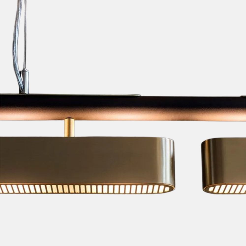 Modern Pendelleuchte LED Metall Linear Gold Esszimmer