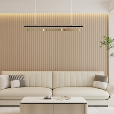 Modern Pendelleuchte LED Metall Linear Gold Esszimmer