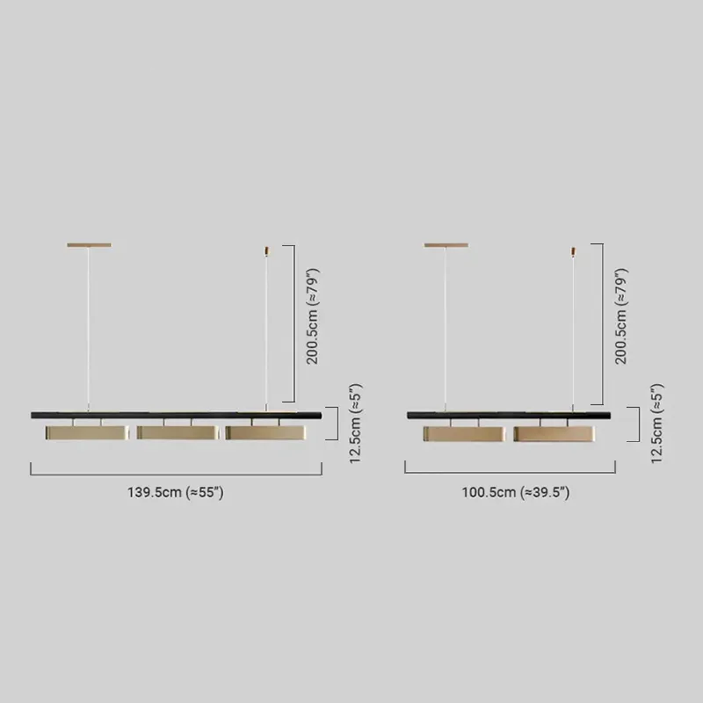 Modern Pendelleuchte LED Metall Linear Gold Esszimmer