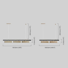Modern Pendelleuchte LED Metall Linear Gold Esszimmer