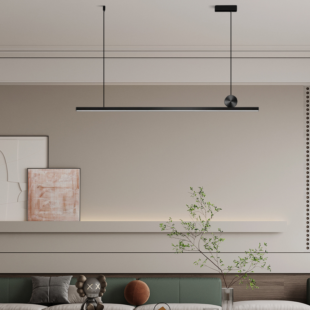 Modern Pendelleuchte LED Linear Schwarz Esszimmer