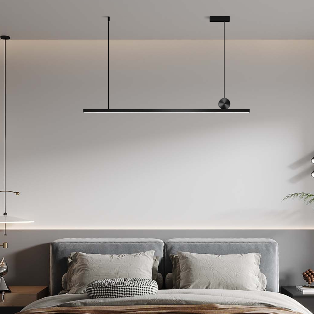 Modern Pendelleuchte LED Linear Schwarz Esszimmer