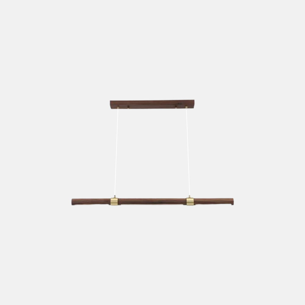 Vintage Pendelleuchte LED Linear Walnuss Holz Esszimmer 
