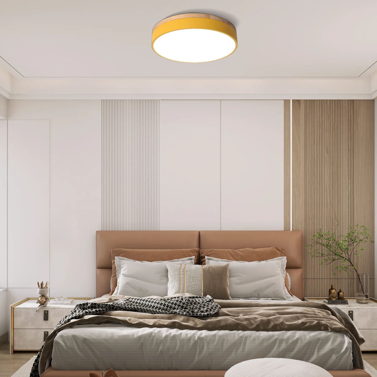 Nordic Deckenleuchte LED Rund Morandi Metall Schlafzimmer