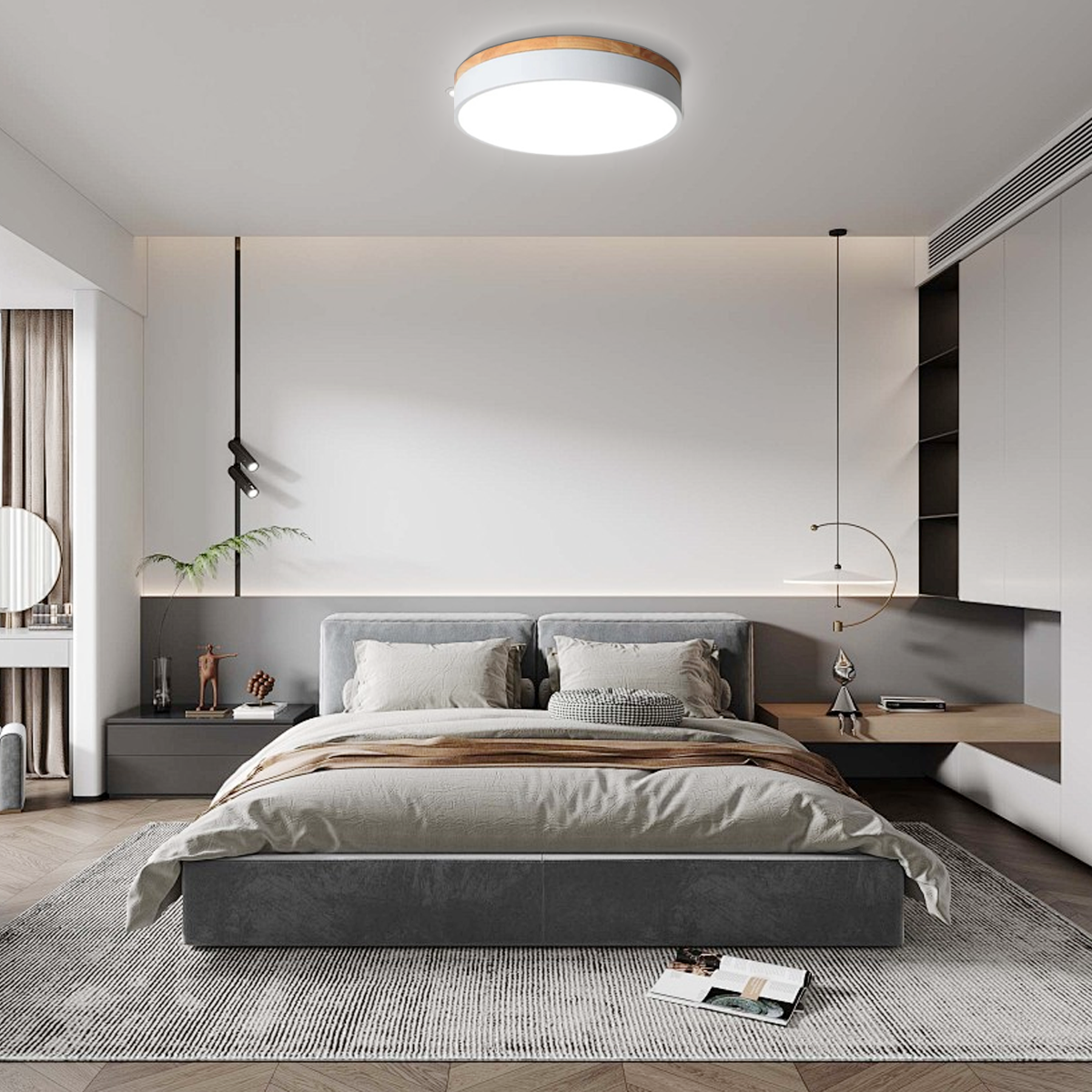 Nordic Deckenleuchte LED Rund Morandi Metall Schlafzimmer