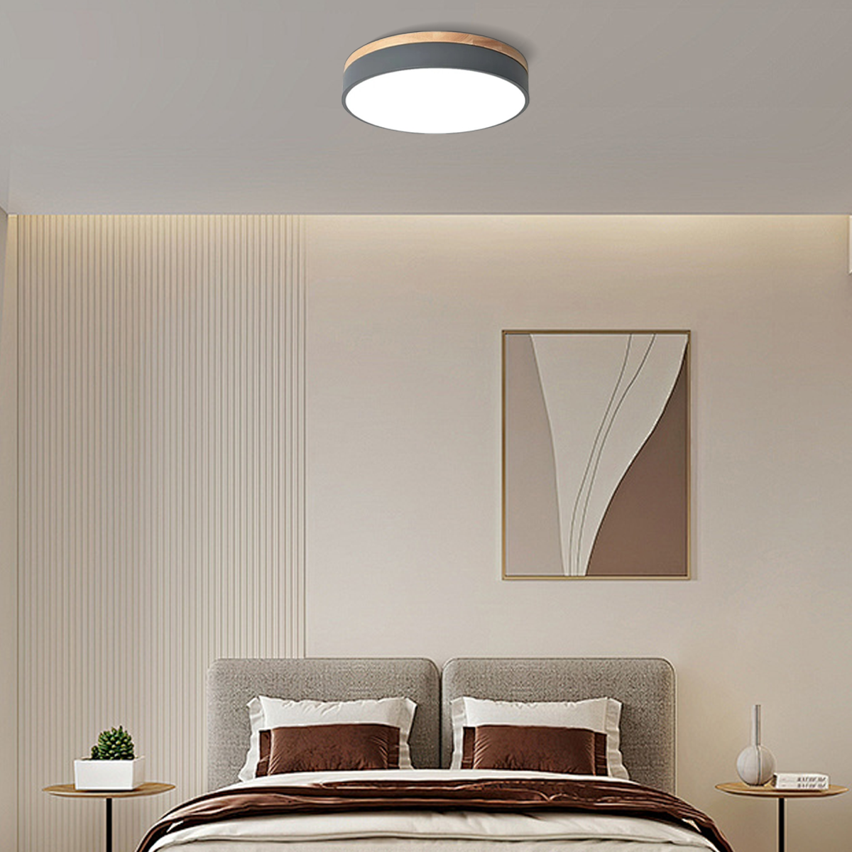 Nordic Deckenleuchte LED Rund Morandi Metall Schlafzimmer