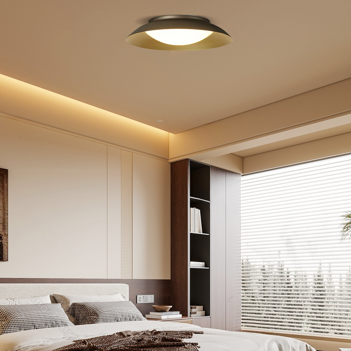 Nordic Deckenleuchte LED Rund Grün Metall Schlafzimmer