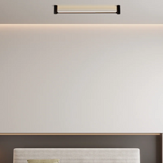 Moderne Deckenleuchte Schwarz Metall Acryl Linear Wohnzimmer