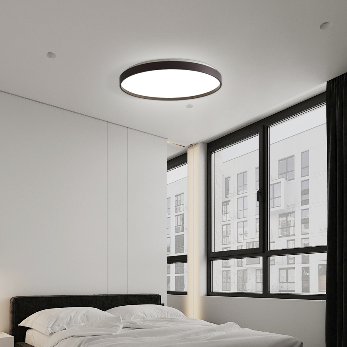 Minimalistisch Deckenleuchte LED Rund Metall Arbeitzimmer