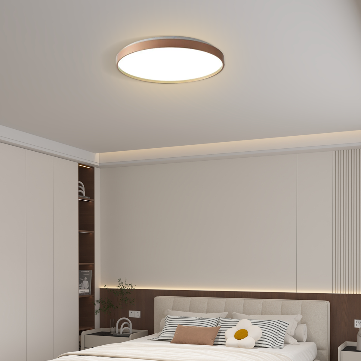Minimalistisch Deckenleuchte LED Rund Metall Arbeitzimmer