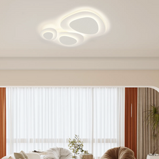 Modernes Design einer weißen Deckenleuchte mit Dreifarbdimmung für gemütliche Wohnräume