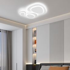 Robuste, dimmbare LED-Deckenlampe mit drei Weißlichtfarben, installiert an der Wohnzimmerdecke