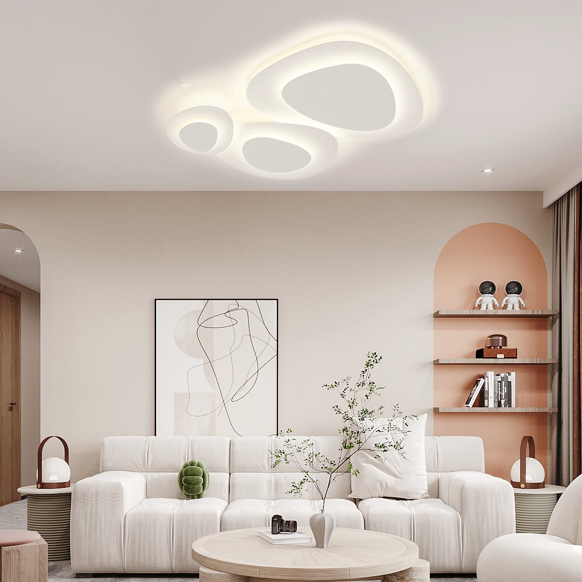 Flexibel einstellbare Deckenleuchte mit robustem Design, perfekt für Wohn- und Schlafzimmer
