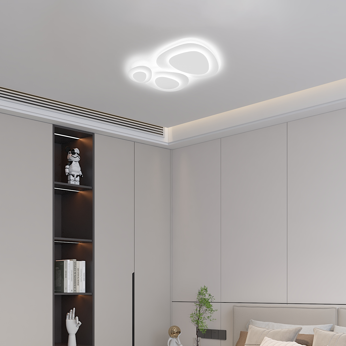 Moderne Deckenleuchte LED Wolken Weiß Metall Schlaf/Wohnzimmer