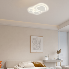 Robuste Deckenleuchte mit warmweißem und kaltweißem Licht, montiert an der Schlafzimmerdecke