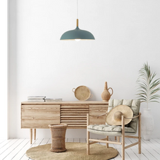 Morandi Pendelleuchte Metall Blau Wohnzimmer