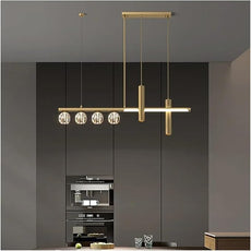 Industriell Pendelleuchte Metall Gold Esszimmer