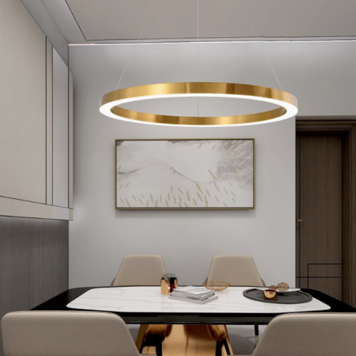 Mittelmeer Pendelleuchte Metall Gold Esszimmer