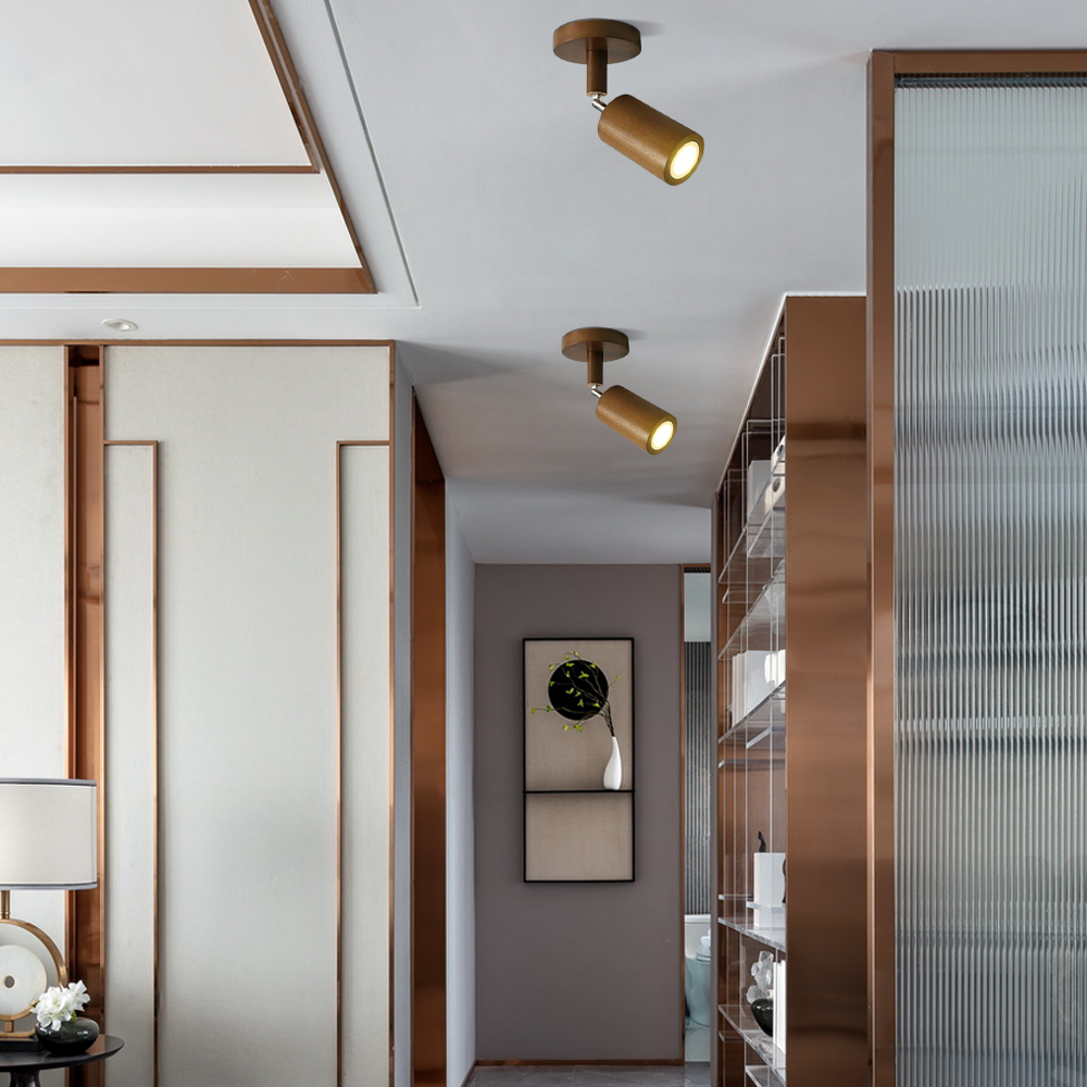 ModernDeckenstrahler/Deckenleuchte LED Zylindrisch Metall Holzfarbe Wohnzimmer