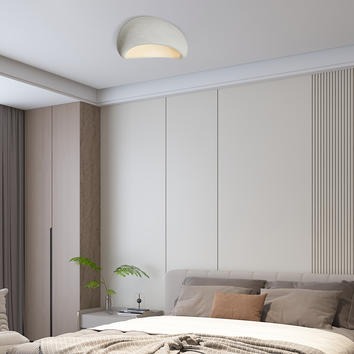 Modern Deckenleuchte LED Brotform Harz Weiß Esszimmer
