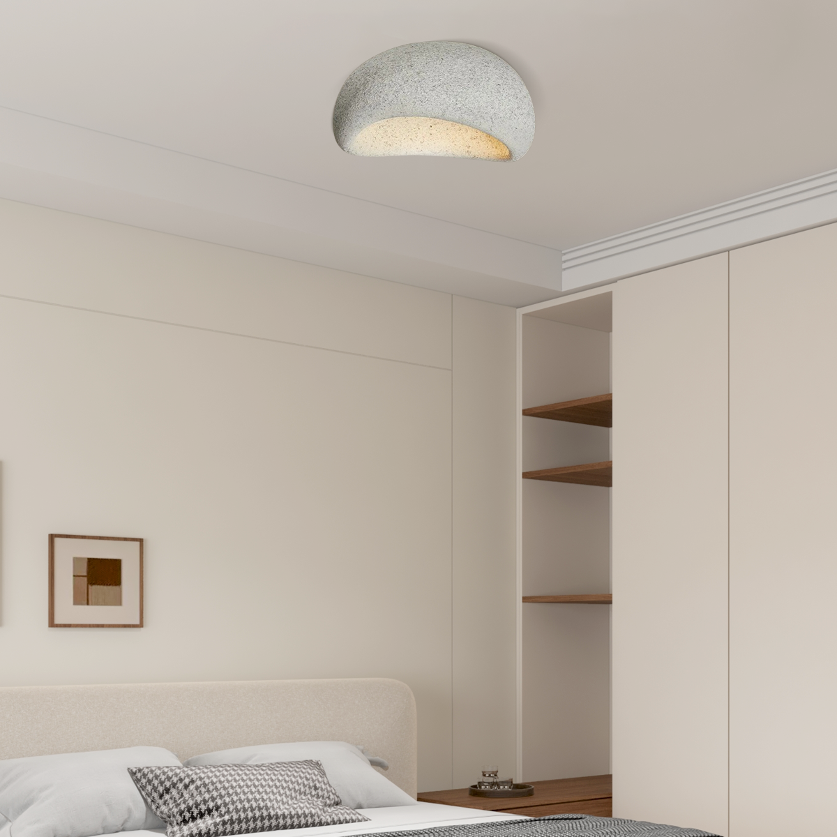 Modern Deckenleuchte LED Brotform Harz Weiß Esszimmer