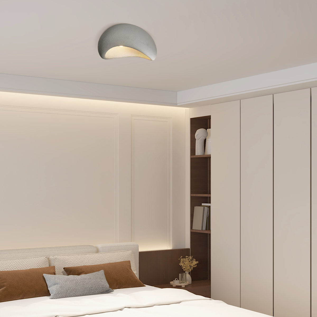 Modern Deckenleuchte LED Brotform Harz Weiß Esszimmer