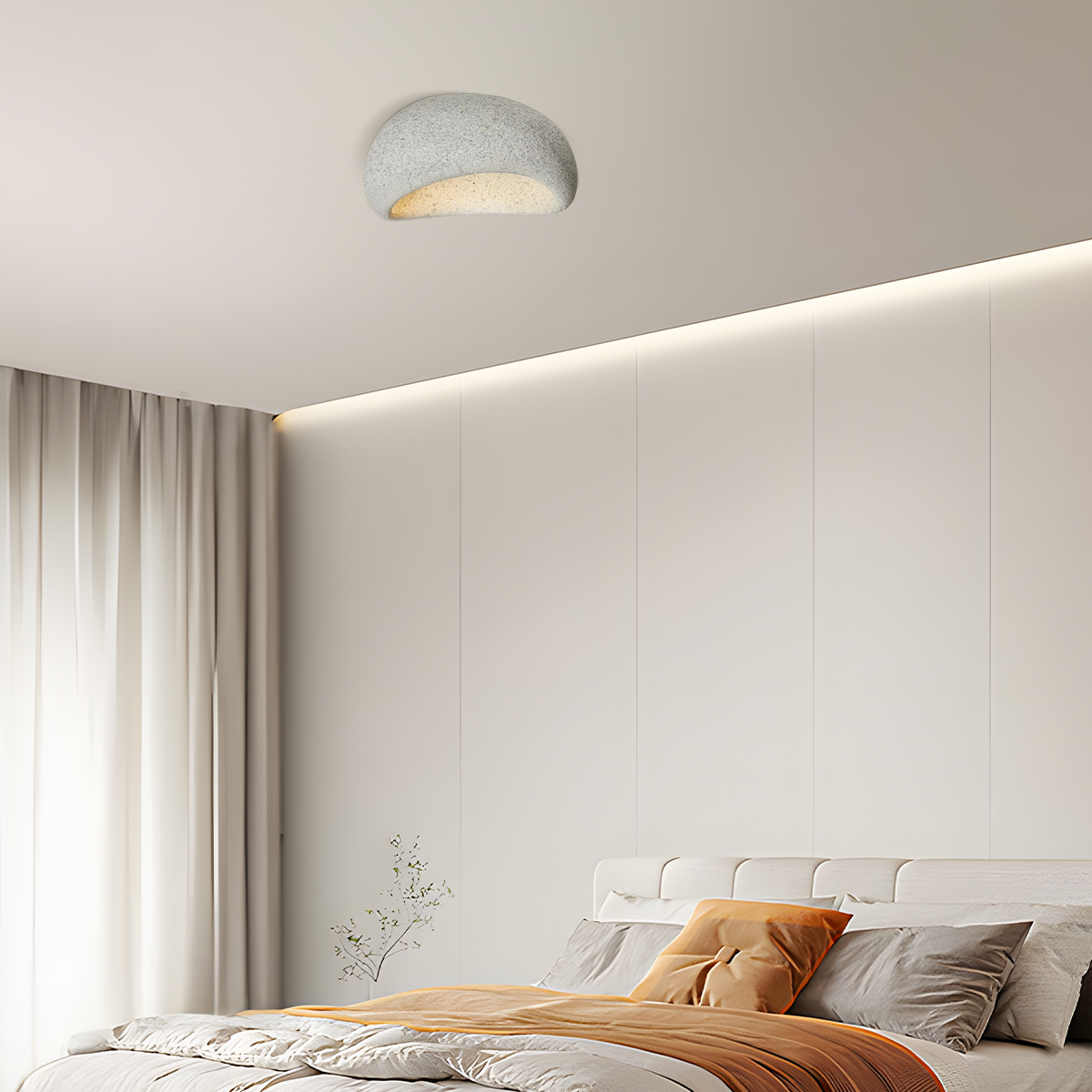 Modern Deckenleuchte LED Brotform Harz Weiß Esszimmer