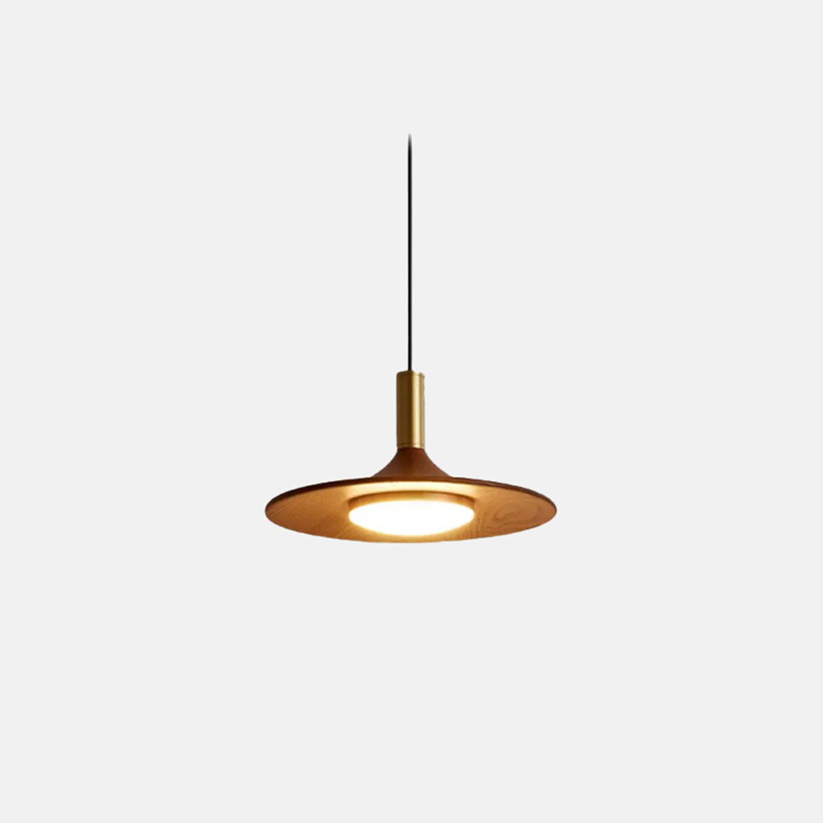 Vintage Pendelleuchte LED Walnuss Metall Holz Esszimmer