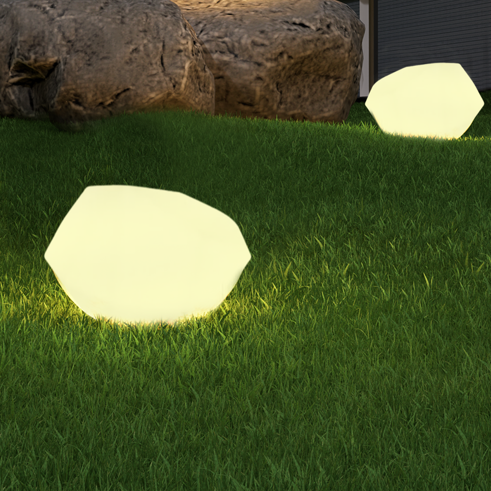 Art Deco Außenleuchte LED Weiß Rock Acryl Garten