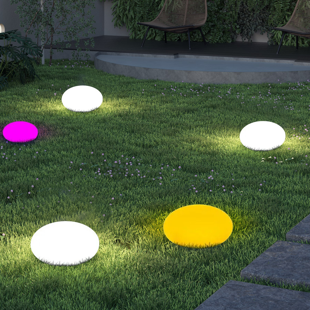 Moderne Außenleuchte Weißes Acryl Elliptisch Weg