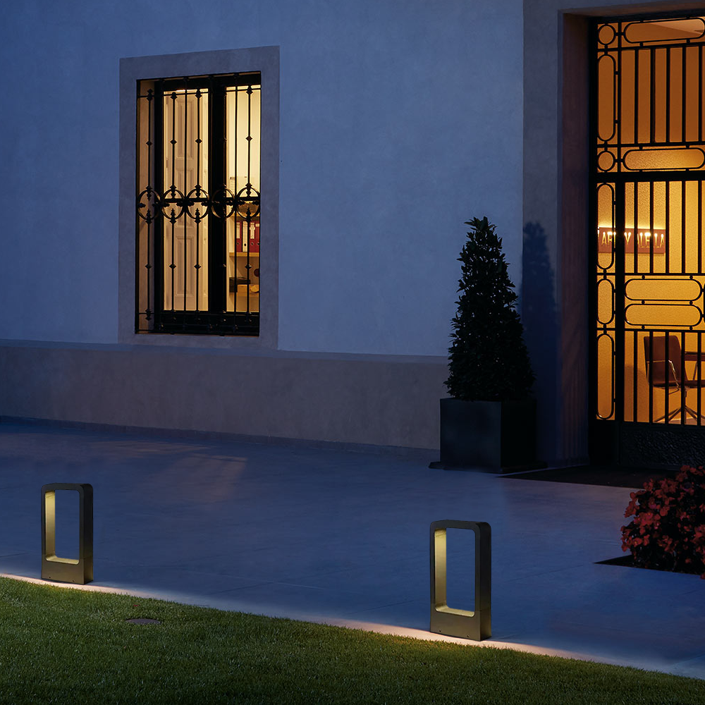 Moderne Außenlampe Schwarz Acryl Rechteckig Garten