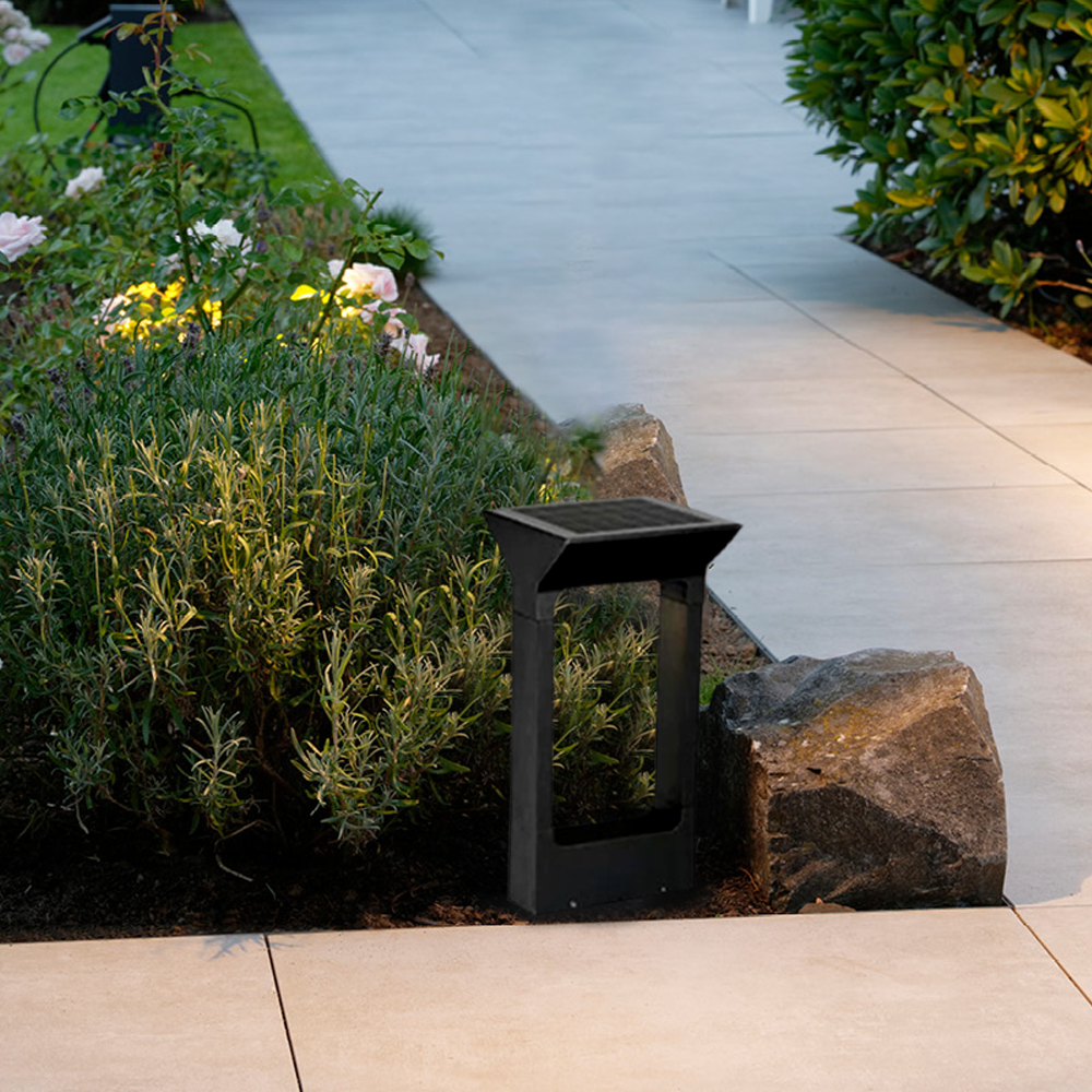 Moderne Außenlampe Schwarz Acryl Rechteckig Garten