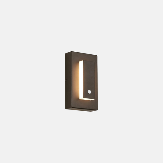 Modern Außenwandleuchte LED Rechteckig Schwarz Metall/Acryl Sensor Garten