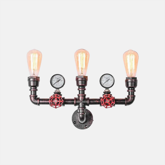 Industrielle Wandlampe LED Wasserleitung Metall Konisch Schwarz  Esszimmer