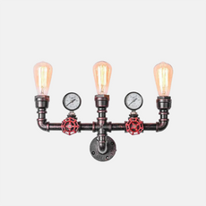 Industrielle Wandlampe LED Wasserleitung Metall Konisch Schwarz  Esszimmer