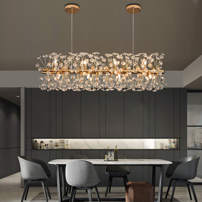 Modern Pendelleuchte Metall/Kristall Gold Wohnzimmer