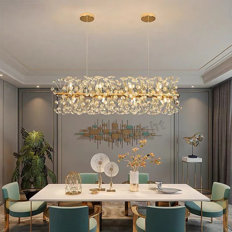 Modern Pendelleuchte Metall/Kristall Gold Wohnzimmer