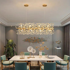 Modern Pendelleuchte Metall/Kristall Gold Wohnzimmer