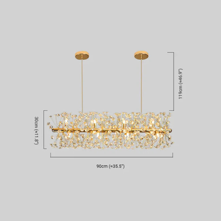 Modern Pendelleuchte Metall/Kristall Gold Wohnzimmer