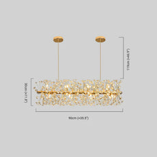 Modern Pendelleuchte Metall/Kristall Gold Wohnzimmer